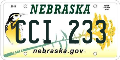 NE license plate CCI233