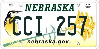 NE license plate CCI257