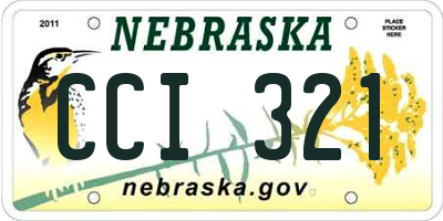 NE license plate CCI321