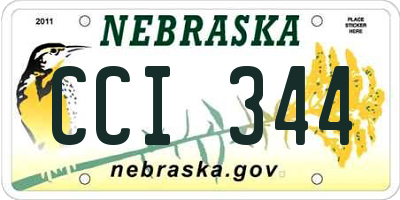 NE license plate CCI344