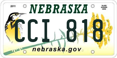 NE license plate CCI818