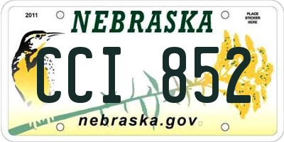 NE license plate CCI852