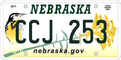 NE license plate CCJ253