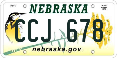 NE license plate CCJ678