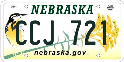 NE license plate CCJ721