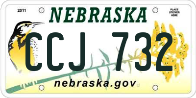NE license plate CCJ732