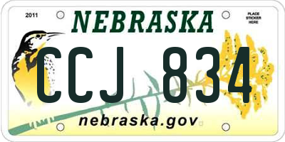 NE license plate CCJ834