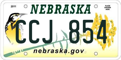 NE license plate CCJ854