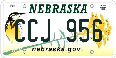NE license plate CCJ956