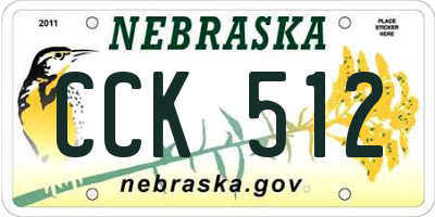 NE license plate CCK512