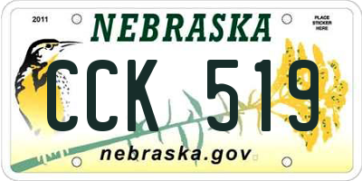 NE license plate CCK519