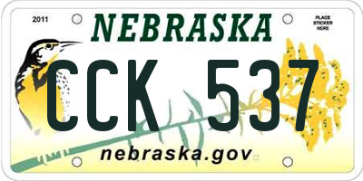 NE license plate CCK537
