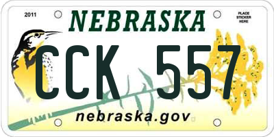 NE license plate CCK557