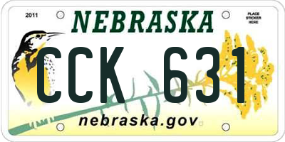 NE license plate CCK631