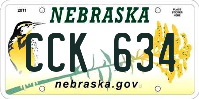 NE license plate CCK634