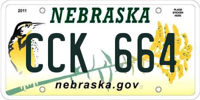 NE license plate CCK664