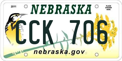 NE license plate CCK706
