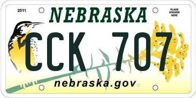 NE license plate CCK707