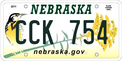 NE license plate CCK754