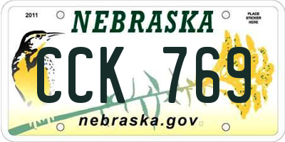 NE license plate CCK769