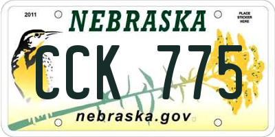 NE license plate CCK775