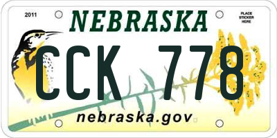 NE license plate CCK778