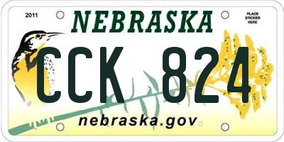 NE license plate CCK824