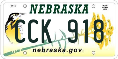 NE license plate CCK918