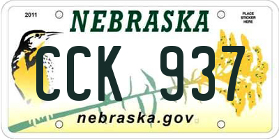 NE license plate CCK937
