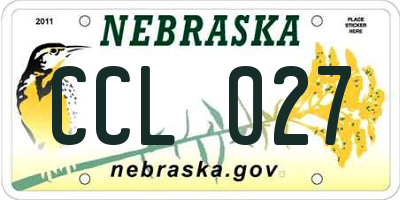 NE license plate CCL027