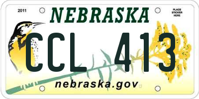 NE license plate CCL413