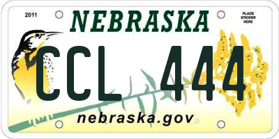 NE license plate CCL444