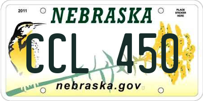 NE license plate CCL450