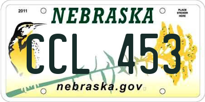 NE license plate CCL453