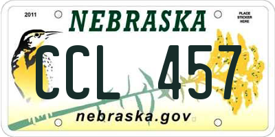 NE license plate CCL457