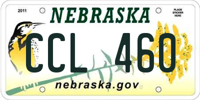 NE license plate CCL460