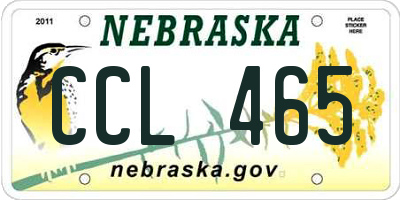NE license plate CCL465