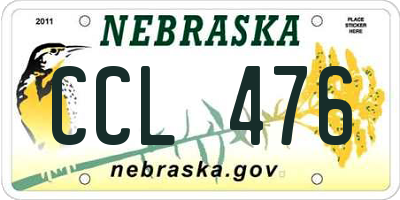 NE license plate CCL476