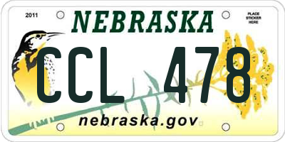 NE license plate CCL478