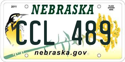 NE license plate CCL489