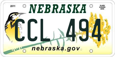 NE license plate CCL494