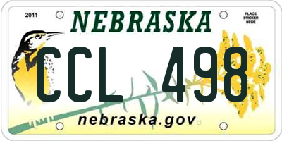 NE license plate CCL498