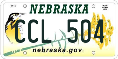 NE license plate CCL504