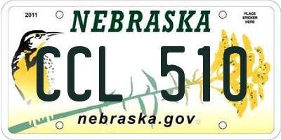 NE license plate CCL510
