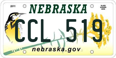 NE license plate CCL519