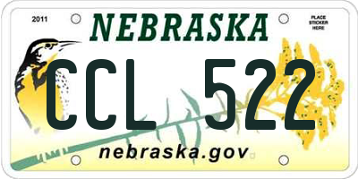 NE license plate CCL522