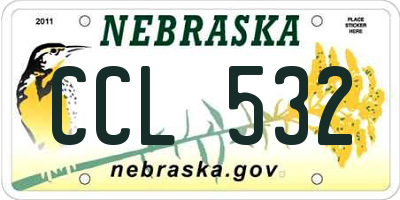 NE license plate CCL532