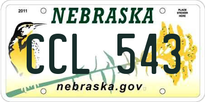 NE license plate CCL543