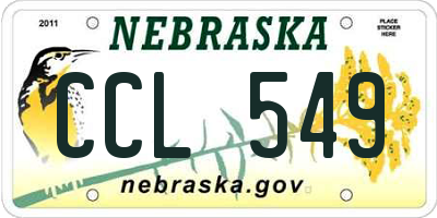 NE license plate CCL549