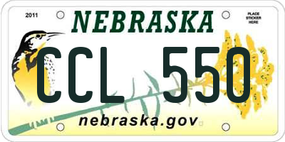 NE license plate CCL550